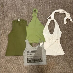 SHEIN Women's Tank Tops - Olive, Lime, White, Gray